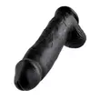 King Cock 12 herés nagy dildó (30 cm) - fekete