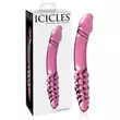 Icicles No. 57 - péniszes kétvégű üveg dildó (pink)