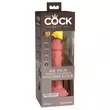 King Cock Elite 6 - tapadótalpas, élethű vibrátor (15cm) - natúr