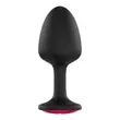 Dorcel Geisha Plug Ruby M - pink köves anál dildó (fekete)