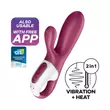 Satisfyer Hot Bunny - okos csiklókaros melegítő vibrátor (piros)