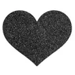 Bijoux Indiscrets Flash - csillogó szív mellbimbómatrica (fekete)