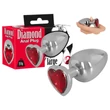 You2Toys - Diamond - 159g-os alumínium anál plug (ezüst-piros)
