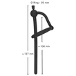 Penisplug - szilikon húgycső tágító és makkgyűrű (0,6mm) - fekete