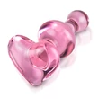 Icicles No. 75 - szíves, üveg anál plug (pink)