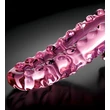 Icicles No. 24 - bordázott nyelv üveg dildó (pink)