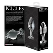 Icicles No. 25 - kúpos, üveg anál plug (átlátszó)