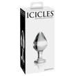 Icicles No. 25 - kúpos, üveg anál plug (átlátszó)