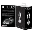 Icicles No. 44 - kúpos, üveg anál plug (átlátszó)