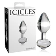 Icicles No. 44 - kúpos, üveg anál plug (átlátszó)