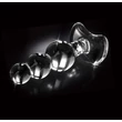 Icicles No. 47 - tripla gyöngyös, üveg anál plug (átlátszó)