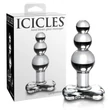 Icicles No. 47 - tripla gyöngyös, üveg anál plug (átlátszó)