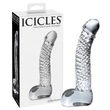 Icicles No. 61 - herés, péniszes üveg dildó (átlátszó)