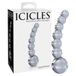 Icicles No. 66 - íves, gömbös, üveg dildó (átlátszó)