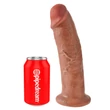 King Cock 10 - nagy tapadókorongos dildó (25cm) - sötét natúr