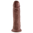 King Cock 10 - nagy tapadókorongos dildó (25cm) - barna