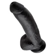 King Cock 9 - nagy tapadókorongos, herés dildó (23cm) - fekete