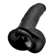 King Cock 9 - nagy tapadókorongos, herés dildó (23cm) - fekete
