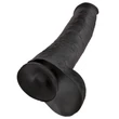 King Cock 15 - tapadókorongos, herés dildó (38cm) - fekete