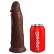 King Cock Elite 8 - tapadókorongos, élethű dildó (20cm) - barna