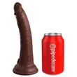 King Cock Elite 7 - tapadótalpas, rádiós élethű vibrátor 18cm - barna