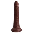 King Cock Elite 7 - tapadótalpas, rádiós élethű vibrátor 18cm - barna