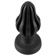 ANOS - bordázott puha anál plug - 5 cm (fekete)