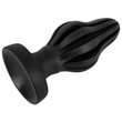 ANOS - bordázott puha anál plug - 5 cm (fekete)
