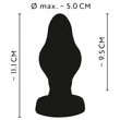 ANOS - bordázott puha anál plug - 5 cm (fekete)