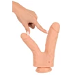 realistixxx Threesome - akkus, élethű dupla forgó vibrátor (22cm)