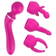 Lonely 2in1 – masszírozó és G-pont vibrátor 3 feltéttel (pink)