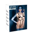 ZADO - fém gyűrűs bőr testhám body (fekete)