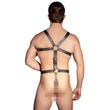 ZADO - bőr férfi testhám body - fekete (S-L)