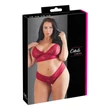 Cottelli Plus Size - puha csipke melltartó szett (piros)