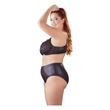 Cottelli Plus Size - keresztpántos melltartó és bugyi (fekete)