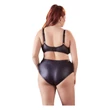 Cottelli Plus Size - keresztpántos melltartó és bugyi (fekete)
