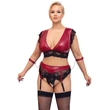 Cottelli Bondage Plus Size - csipkés melltartó szett (piros)