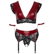 Cottelli Bondage Plus Size - csipkés melltartó szett (piros)