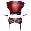 Cottelli Bondage Plus Size - csipkés melltartó szett (piros)