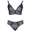 Cottelli Plus Size - áttetsző mintás melltartó szett (lila)