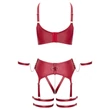 Cottelli Bondage - keresztpántos melltartó szett (piros)