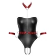 Cottelli Bondage - fényes body és kar bilincs (fekete)