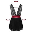 Cottelli Bondage - nyakpántos csipkés babydoll (fekete)