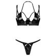 Obsessive Keira Lise - fényes melltartó szett (fekete)