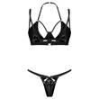 Obsessive Keira Lise - fényes melltartó szett (fekete)