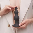 Strap-on-me Beads M - gyöngyös, tapadókorongos dildó (fekete)