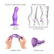 Strap-on-me Curvy L - hullámos, tapadókorongos dildó (lila)