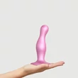 Strap-on-me Curvy L - hullámos, talpas dildó (pink)