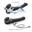 Strap-on-me M – léghullámos felcsatolható vibrátor (fekete)