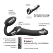 Strap-on-me L - felcsatolható, léghullámos vibrátor - nagy (fekete)